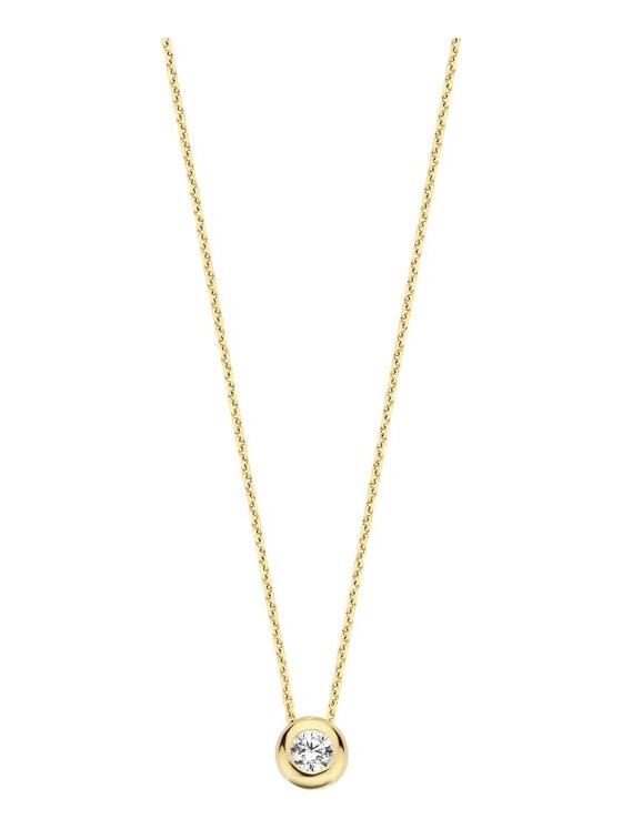 Treasure Collection L289 14 karaat gouden ketting met zirkonia 41-45 cm