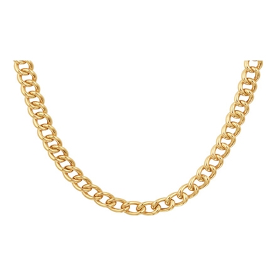 collier gourmette 60 mm 45 cm met groot springslot 14K geelgoud