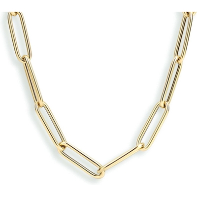 collier paperclip ronde buis 45 mm 42 cm 14K geelgoud
