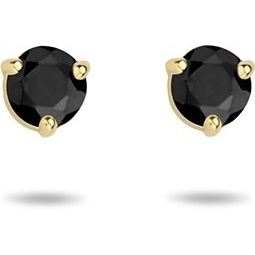 Treasure Collection 882580 14k gouden oorknopjes met zwart zirkonia
