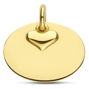 Treasure Collection N466 14k gouden graveerhanger met hartje 14 mm
