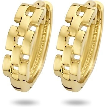 Treasure Collection 882557 14k gouden klapcreolen schakelmotief