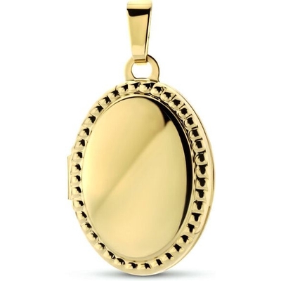 medaillon ovaal bolletjes 14K geelgoud