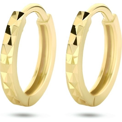 klapoorringen gediamanteerd 14K geelgoud