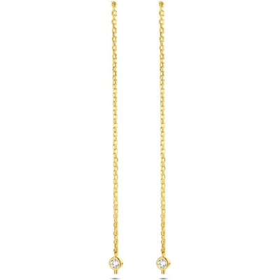 Treasure Collection 882536 14k gouden doortrekoorbellen zirkonia