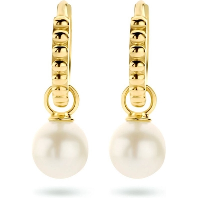 Treasure Collection 882552 14k gouden klapcreolen met parel