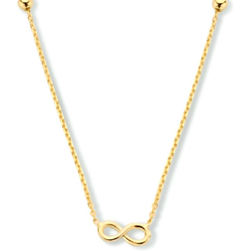 Treasure Collection Q533 14 karaat gouden infinity ketting 40-44 cm