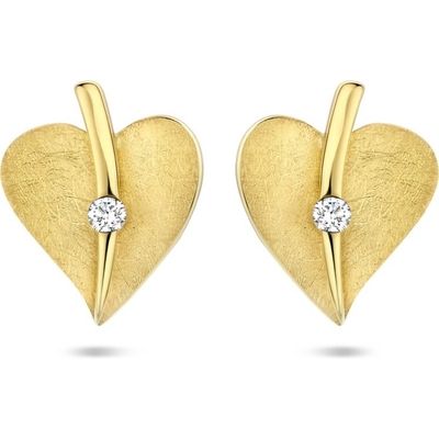 The House Of Jewels THOJ1024 14k gouden oorknopjes hartje met 0,04 ct diamant