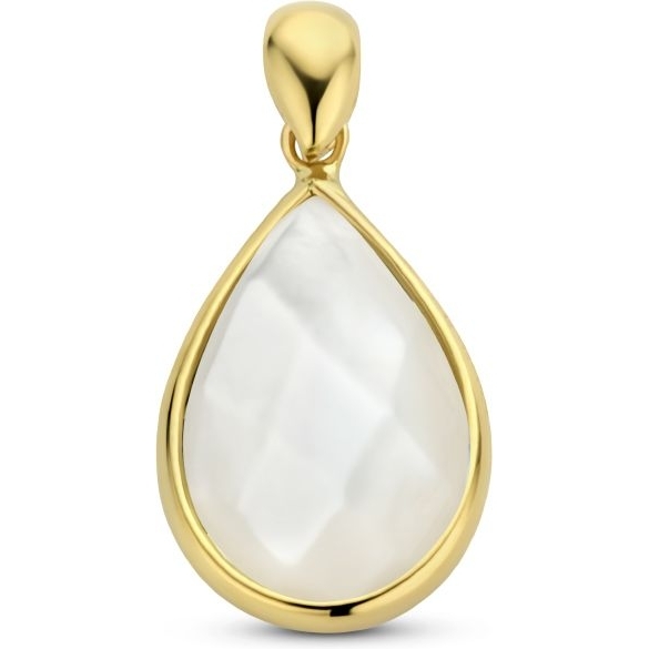 Treasure Collection Q183 14k gouden hanger met parelmoer 18 mm