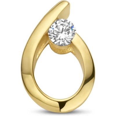 hanger druppel zirkonia 14K geelgoud