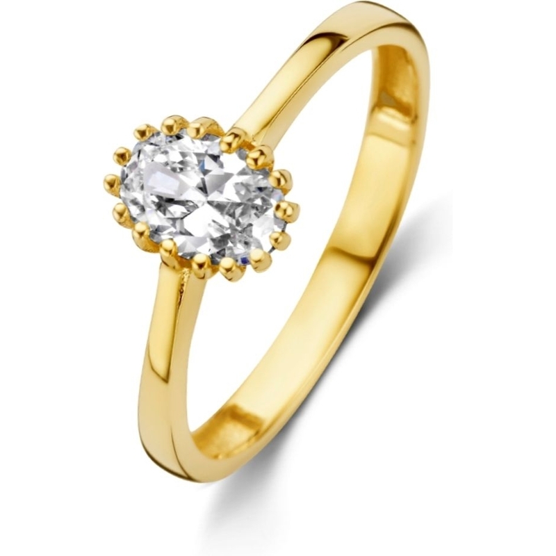 882627 14 karaat gouden ring met zirkonia