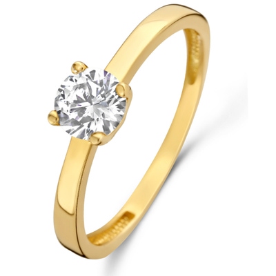 882620 14 karaat gouden solitair ring zirkonia