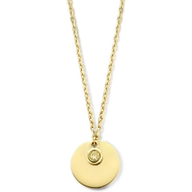 graveercollier met zirkonia geboortesteen 45 - 47 - 49 cm 14K geelgoud