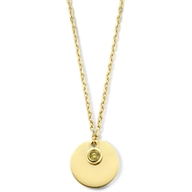 graveercollier met zirkonia geboortesteen 45 - 47 - 49 cm 14K geelgoud