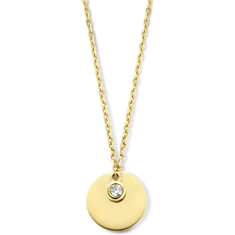 Treasure Collection 883161 14k gouden graveerketting met geboortesteen april