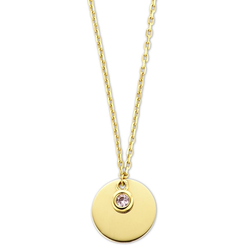 Treasure Collection 883163 14k gouden graveerketting met geboortesteen oktober