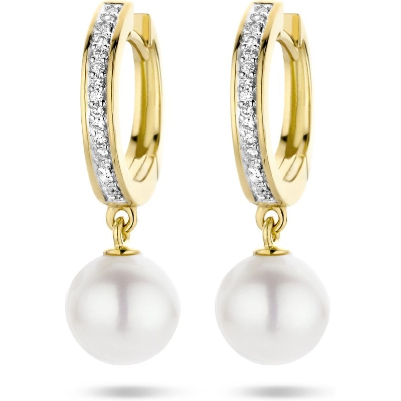 The House Of Jewels THOJ0075 14k gouden oorringen met parel en diamant
