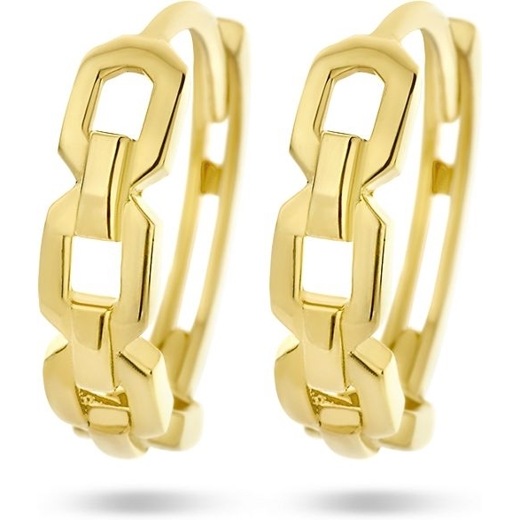 Treasure Collection 883129 14k gouden klapcreolen schakelmotief