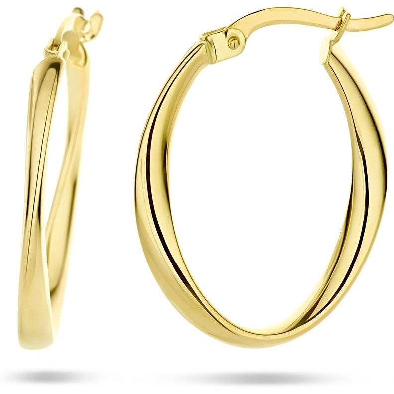 Treasure Collection 883122 14k gouden oorringen ovaal 24 mm