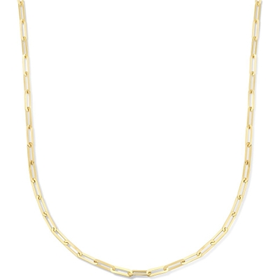 collier paperclip plat 45 cm 14K geelgoud