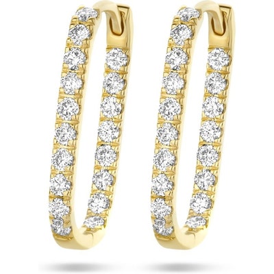 klapoorringen paperclip diamant 040ct 2x 020ct h si 14K geelgoud