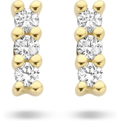 oorknoppen diamant 005ct 2x 0025ct h p1 14K geelgoud