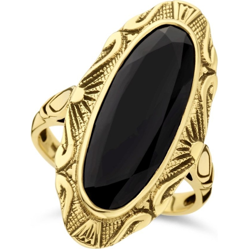 Treasure Collection 883028 14k gouden vintage ring met onyx