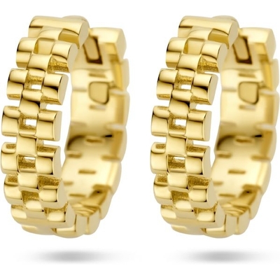 klapoorringen schakelmotief 14K geelgoud