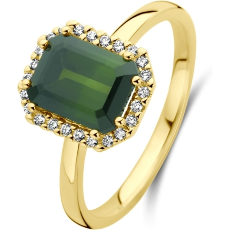 Treasure Collection THOJ3228 14k gouden ring met toermalijn en 0,10 ct diamant