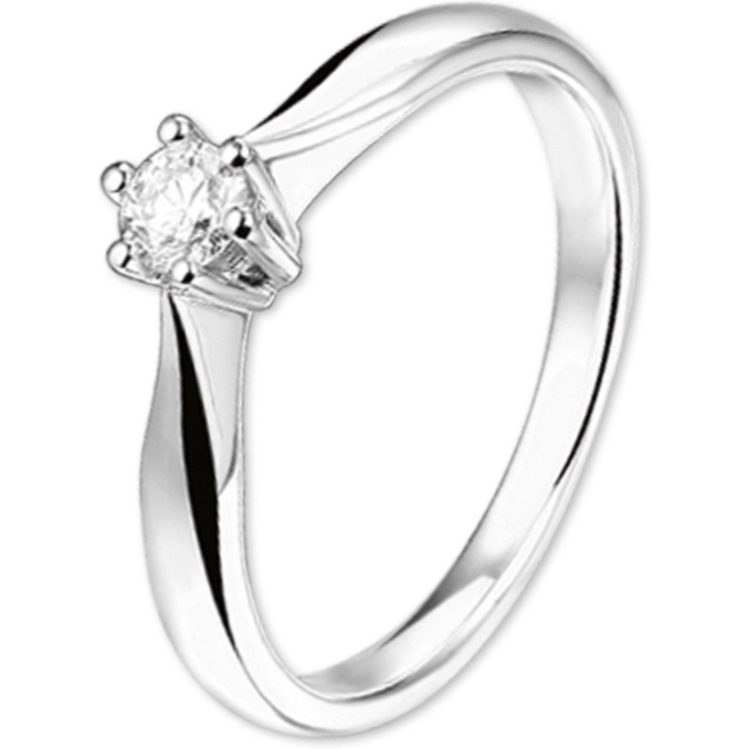 Treasure Collection THOJ1235 14k witgouden verlovingsring met 0,20 ct diamant