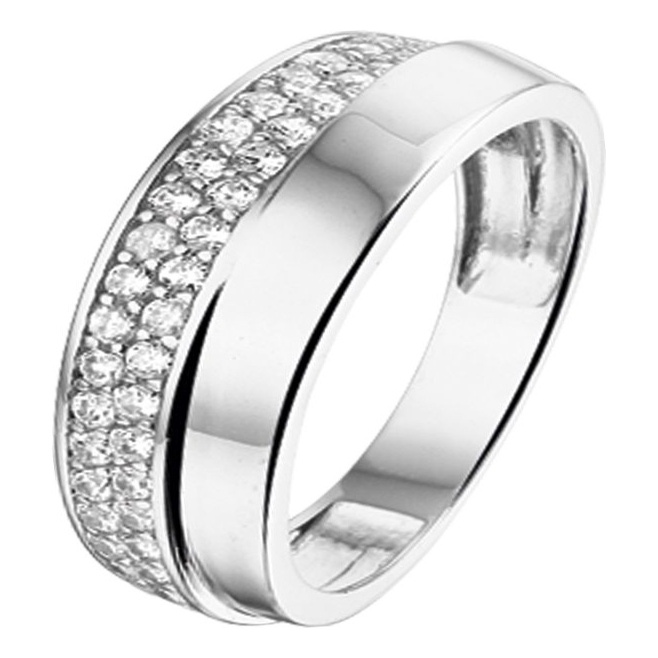 Treasure Collection TC-12337 14 karaat witgouden ring met zirkonia