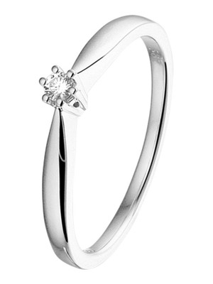 Treasure Collection TC-43753 14 karaat witgouden ring met 0,05 ct diamant