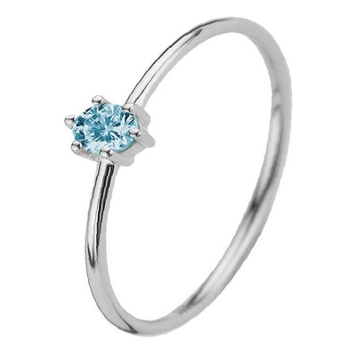 Treasure Collection TC-50605 14 karaat witgouden ring met topaas 4 mm