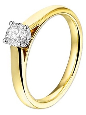 Treasure Collection TC-48834 14 karaat geelgouden solitair ring met 0,3 ct diamant