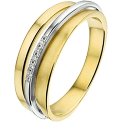 Treasure Collection THOJ1813 14k bicolor gouden ring met 0,03 ct diamant