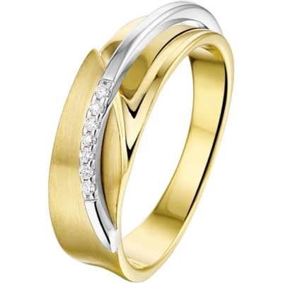Treasure Collection THOJ1818 14k bicolor gouden ring met 0,035 ct diamant
