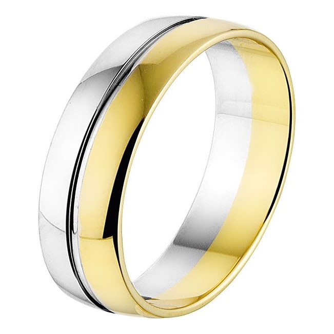 Treasure Collection A418 Amorio 14 karaat bicolor gouden trouwring 5 mm