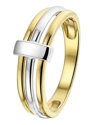 Treasure Collection TC-41854 14 karaat gouden bicolor ring 7 mm