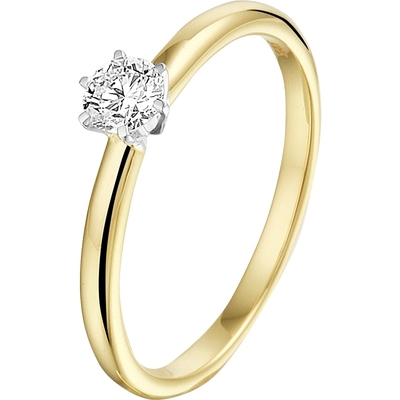 Treasure Collection THOJ1761 14k bicolor gouden verlovingsring met 0,20 ct diamant