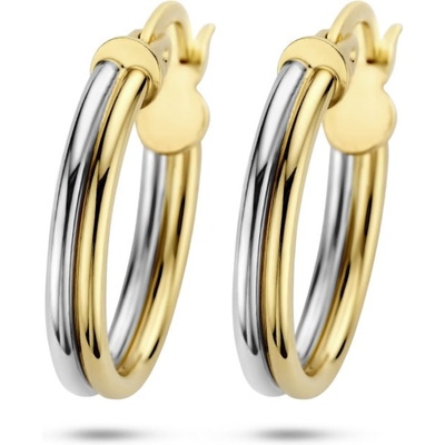 oorringen 14K bicolor goud geelwit