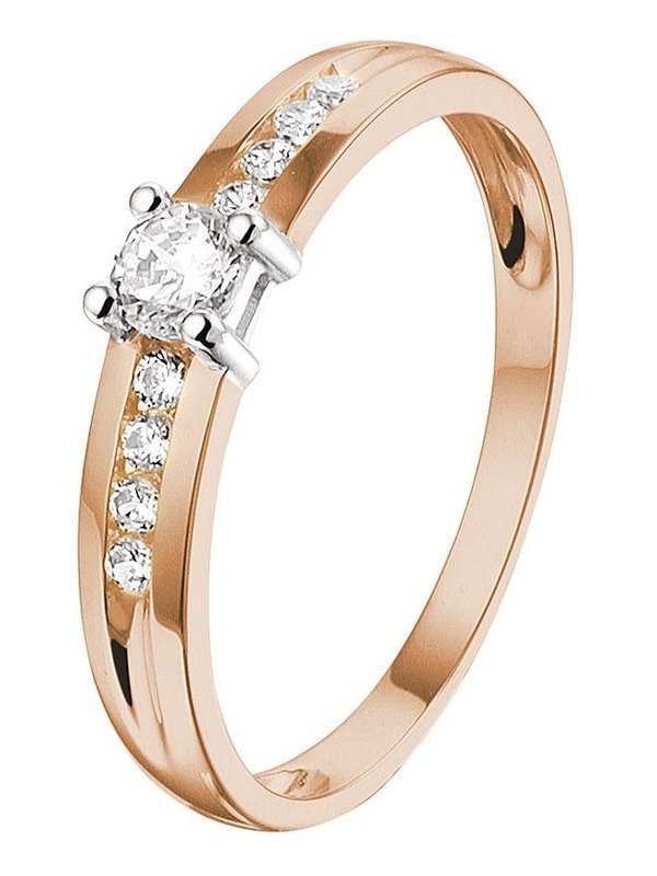 Treasure Collection TC-49607 14 karaat rose gouden ring met zirkonia 4 mm