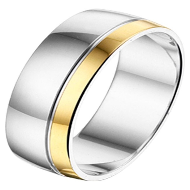 Treasure Collection AL747 Amorio zilver met 14 karaat goud trouwring 6 mm