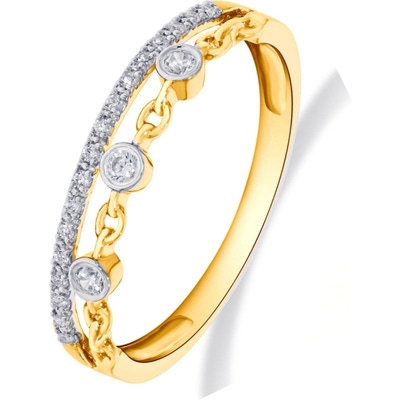 Treasure Collection 883357 14k gouden vintage ring met 0,13 ct diamant