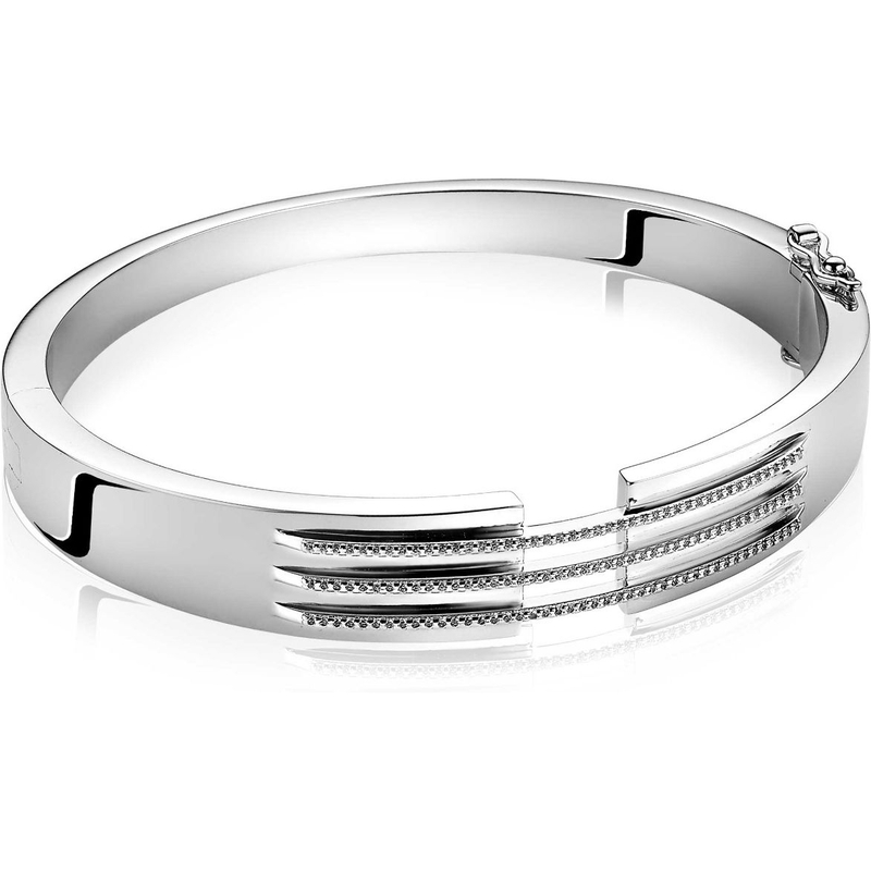 ZINZI MVA18 Mart Visser zilveren slavenarmband met zirkonia 67 mm