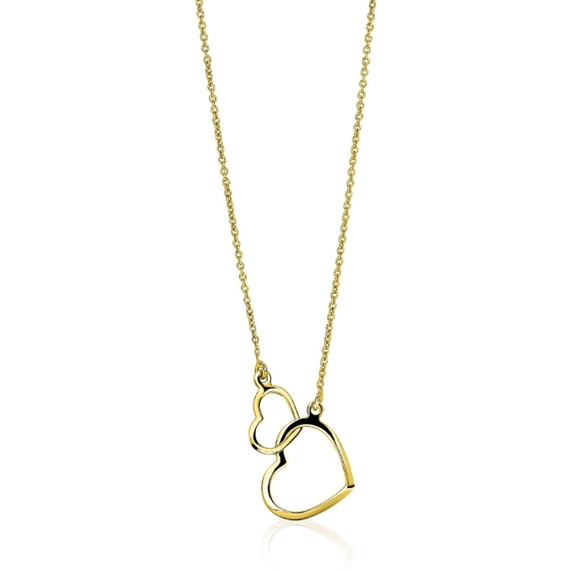 ZINZI ZGC114 14k gouden ketting met open hartjes