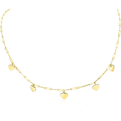 ZINZI ZGC342 14k gouden collier met hartjes