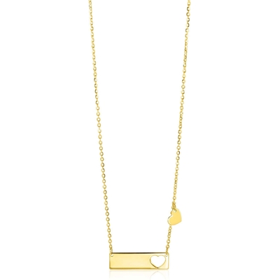 ZINZI ZGC351 14k gouden ketting met staafje en hartje