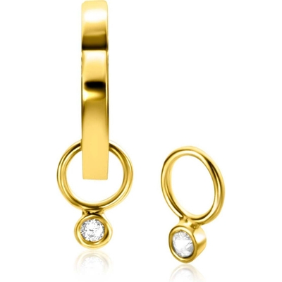 ZINZI ZGCH420 14k gouden oorbedels rond met zirkonia