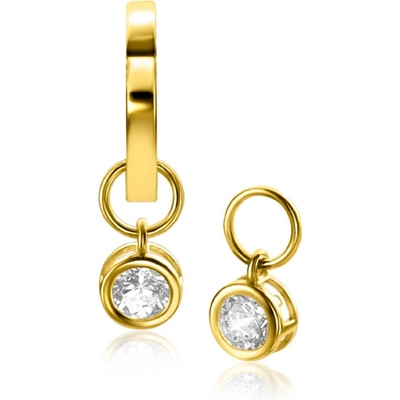 ZINZI ZGCH421 14k gouden oorbedels rond met zirkonia