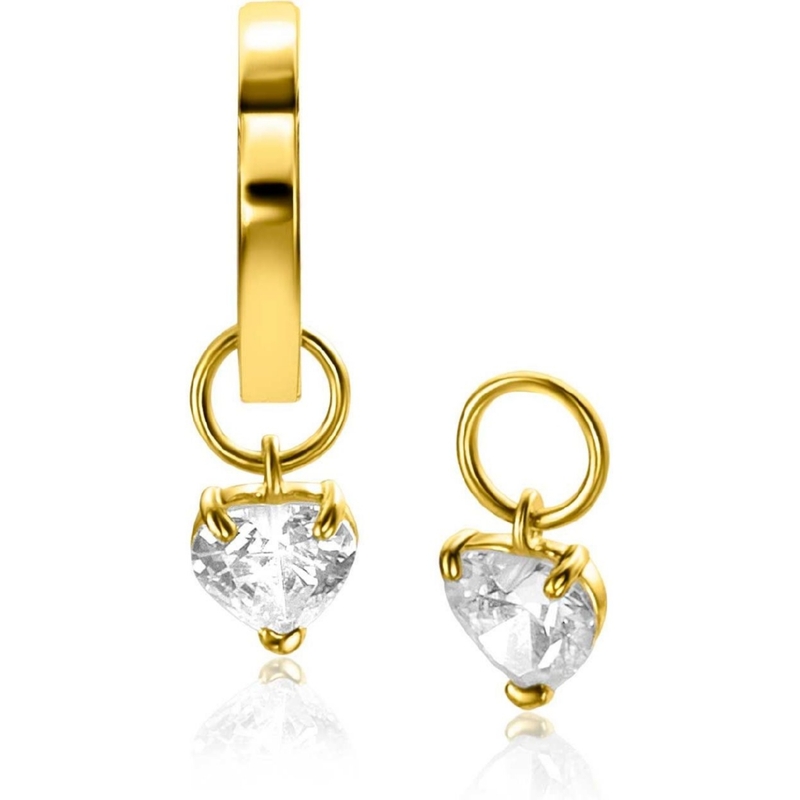 ZINZI ZGCH422 14k gouden oorbedels hart met zirkonia